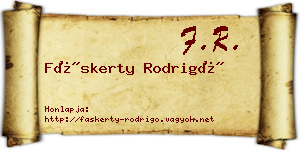 Fáskerty Rodrigó névjegykártya